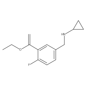 N-{[3-(1-ethoxyethenyl)-4-fluorophenyl]methyl}cyclopropanamine Structure