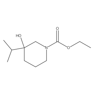 Ethyl 3-hydroxy-3-(propan-2-yl)piperidine-1-carboxylate结构式