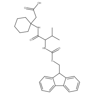 2-{1-[(2S)-2-({[(9H-fluoren-9-yl)methoxy]carbonyl}amino)-3-methylbutanamido]cyclohexyl}acetic acid结构式