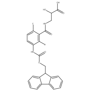 (2S)-3-{[3-({[(9H-fluoren-9-yl)methoxy]carbonyl}amino)-2,6-difluorophenyl]formamido}-2-hydroxypropanoic acid Structure