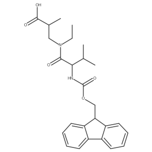 3-[(2R)-N-ethyl-2-({[(9H-fluoren-9-yl)methoxy]carbonyl}amino)-3-methylbutanamido]-2-methylpropanoic acid Structure
