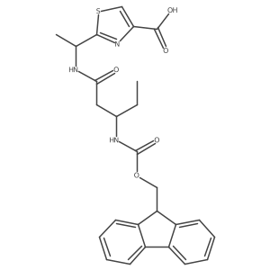 2-{1-[(3R)-3-({[(9H-fluoren-9-yl)methoxy]carbonyl}amino)pentanamido]ethyl}-1,3-thiazole-4-carboxylic acid Structure