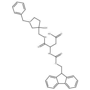 3-{[(1-benzyl-3-hydroxypyrrolidin-3-yl)methyl]carbamoyl}-3-({[(9H-fluoren-9-yl)methoxy]carbonyl}amino)propanoic acid Structure