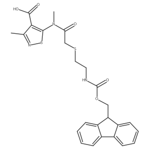 5-(2-{[2-({[(9H-fluoren-9-yl)methoxy]carbonyl}amino)ethyl]sulfanyl}-N-methylacetamido)-3-methyl-1,2-thiazole-4-carboxylic acid Structure