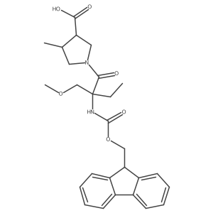 1-[2-({[(9H-fluoren-9-yl)methoxy]carbonyl}amino)-2-(methoxymethyl)butanoyl]-4-methylpyrrolidine-3-carboxylic acid Structure