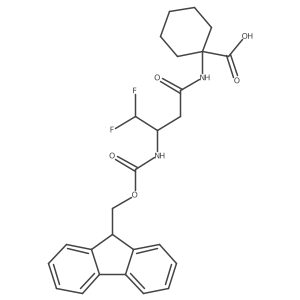 1-[3-({[(9H-fluoren-9-yl)methoxy]carbonyl}amino)-4,4-difluorobutanamido]cyclohexane-1-carboxylic acid Structure