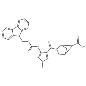 2-[3-({[(9H-fluoren-9-yl)methoxy]carbonyl}amino)-1-methyl-1H-pyrazole-4-carbonyl]-2-azabicyclo[2.1.1]hexane-5-carboxylic acid Structure