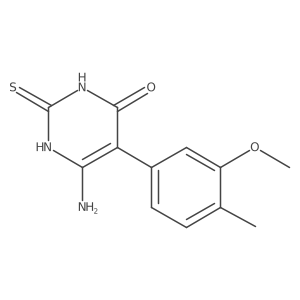 6-Amino-5-(3-methoxy-4-methylphenyl)-2-sulfanyl-3,4-dihydropyrimidin-4-one结构式