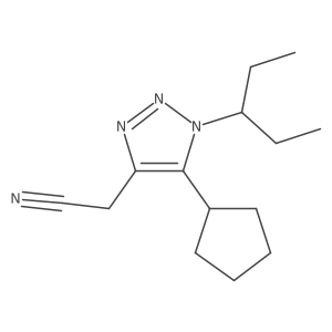 2-[5-cyclopentyl-1-(pentan-3-yl)-1H-1,2,3-triazol-4-yl]acetonitrile结构式