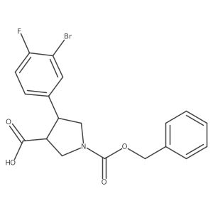 1-[(Benzyloxy)carbonyl]-4-(3-bromo-4-fluorophenyl)pyrrolidine-3-carboxylic acid结构式