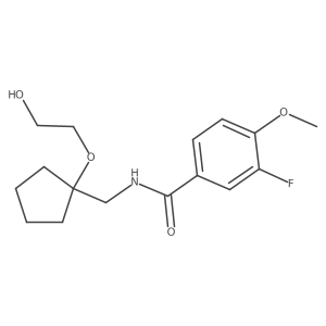 3-fluoro-N-((1-(2-hydroxyethoxy)cyclopentyl)methyl)-4-methoxybenzamide Structure