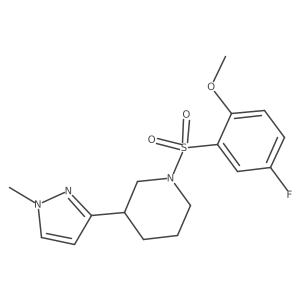 1-((5-fluoro-2-methoxyphenyl)sulfonyl)-3-(1-methyl-1H-pyrazol-3-yl)piperidine Structure