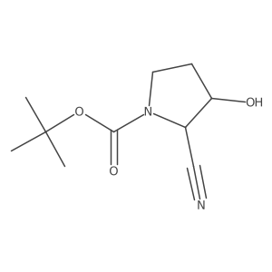 tert-Butyl (2R,3R)-2-cyano-3-hydroxypyrrolidine-1-carboxylate结构式