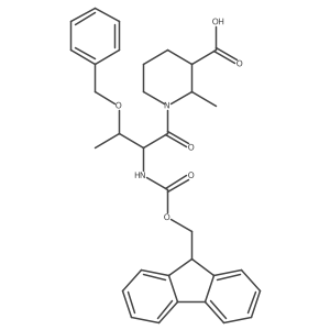 rac-(2R,3R)-1-[3-(benzyloxy)-2-({[(9H-fluoren-9-yl)methoxy]carbonyl}amino)butanoyl]-2-methylpiperidine-3-carboxylic acid结构式