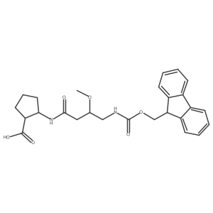 rac-(1R,2S)-2-[4-({[(9H-fluoren-9-yl)methoxy]carbonyl}amino)-3-methoxybutanamido]cyclopentane-1-carboxylic acid结构式