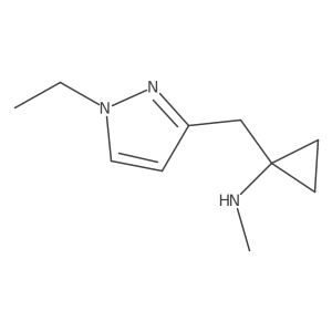 1-[(1-ethyl-1H-pyrazol-3-yl)methyl]-N-methylcyclopropan-1-amine结构式