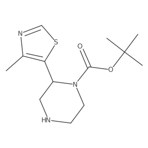 Tert-butyl 2-(4-methyl-1,3-thiazol-5-yl)piperazine-1-carboxylate结构式