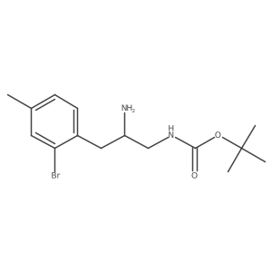 tert-butyl N-[2-amino-3-(2-bromo-4-methylphenyl)propyl]carbamate Structure