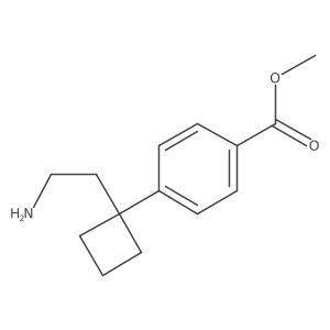 Methyl 4-[1-(2-aminoethyl)cyclobutyl]benzoate结构式