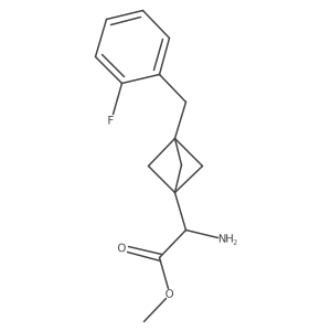 Methyl 2-amino-2-[3-[(2-fluorophenyl)methyl]-1-bicyclo[1.1.1]pentanyl]acetate结构式