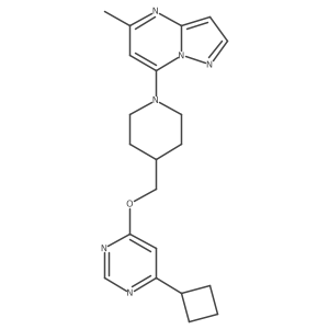 4-Cyclobutyl-6-[(1-{5-methylpyrazolo[1,5-a]pyrimidin-7-yl}piperidin-4-yl)methoxy]pyrimidine结构式