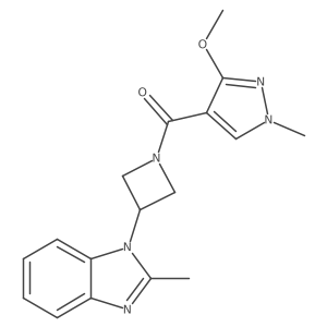 1-[1-(3-methoxy-1-methyl-1H-pyrazole-4-carbonyl)azetidin-3-yl]-2-methyl-1H-1,3-benzodiazole Structure