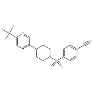 4-({4-[6-(Trifluoromethyl)pyridazin-3-yl]piperazin-1-yl}sulfonyl)benzonitrile结构式