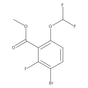 Methyl 3-bromo-6-(difluoromethoxy)-2-fluorobenzoate结构式