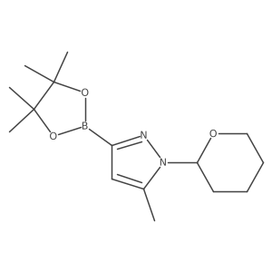 5-Methyl-1-(tetrahydro-2h-pyran-2-yl)-3-(4,4,5,5-tetramethyl-[1,3,2]dioxaborolan-2-yl)-1h-pyrazole结构式