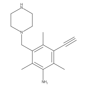 3-Ethynyl-2,4,6-trimethyl-5-[(piperazin-1-yl)methyl]aniline结构式