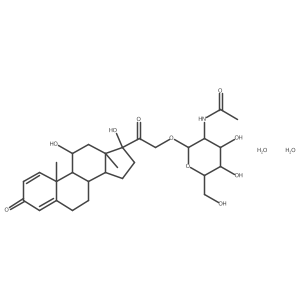 11beta,17-Dihydroxy-3,20-dione-1,4-pregnadiene-21-yl-2'-acetamido-2'-deoxy-beta-D-glucopyranoside dihydrate结构式