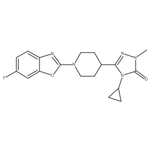 4-cyclopropyl-3-[1-(6-fluoro-1,3-benzoxazol-2-yl)piperidin-4-yl]-1-methyl-4,5-dihydro-1H-1,2,4-triazol-5-one结构式