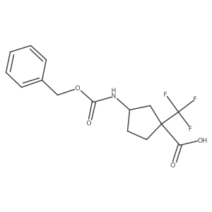 rac-(1R,3S)-3-{[(benzyloxy)carbonyl]amino}-1-(trifluoromethyl)cyclopentane-1-carboxylic acid Structure
