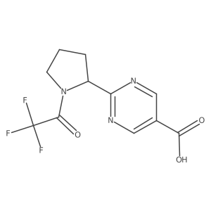 2-[1-(2,2,2-Trifluoroacetyl)pyrrolidin-2-yl]pyrimidine-5-carboxylic acid Structure