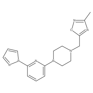 1-[(3-methyl-1,2,4-oxadiazol-5-yl)methyl]-4-[6-(1H-pyrazol-1-yl)pyridin-2-yl]piperazine结构式
