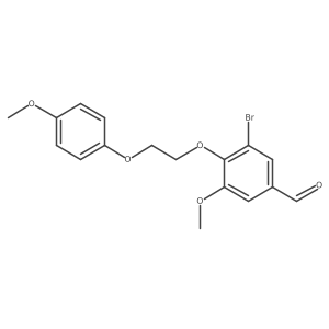 3-Bromo-5-methoxy-4-[2-(4-methoxyphenoxy)ethoxy]benzaldehyde结构式