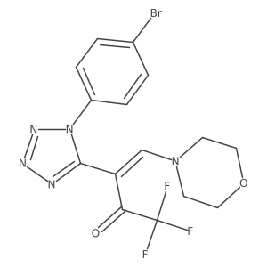 (E)-3-[1-(4-bromophenyl)tetrazol-5-yl]-1,1,1-trifluoro-4-morpholin-4-ylbut-3-en-2-one结构式