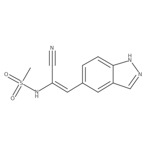 N-[1-Cyano-2-(1H-indazol-5-yl)ethenyl]methanesulfonamide结构式