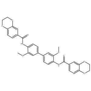 N,N'-(3,3'-dimethoxy-[1,1'-biphenyl]-4,4'-diyl)bis(2,3-dihydrobenzo[b][1,4]dioxine-6-carboxamide) Structure