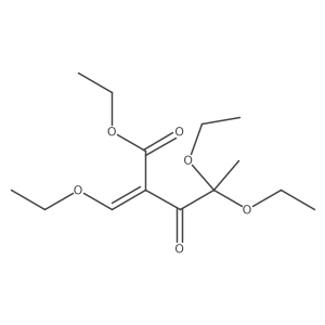 Pentanoic acid, 4,4-diethoxy-2-(ethoxymethylene)-3-oxo-, ethyl ester, (E)- Structure