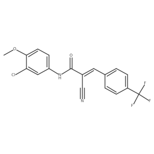 (Z)-N-(3-Chloro-4-methoxyphenyl)-2-cyano-3-[4-(trifluoromethyl)phenyl]prop-2-enamide Structure