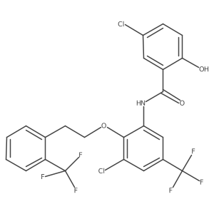 Benzamide,5-chloro-n-[3-chloro-5-(trifluoromethyl)-2-[2-[2-(trifluoromethyl)phenyl]ethoxy]phenyl]-2-hydroxy-结构式