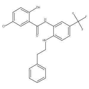 Benzamide,5-chloro-2-hydroxy-n-[2-[(2-phenylethyl)amino]-5-(trifluoromethyl)phenyl]- Structure