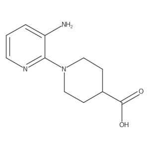 4-Piperidinecarboxylic acid, 1-(3-amino-2-pyridinyl)- Structure