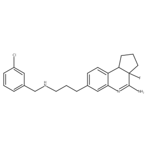 (3aS,9bR)-7-[3-(3-Chloro-benzylamino)-propyl]-3a-fluoro-2,3,3a,9b-tetrahydro-1H-cyclopenta[c]quinolin-4-ylamine结构式