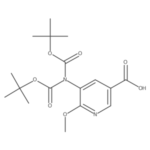 5-[Bis(tert-butoxycarbonyl)amino]-6-methoxynicotinic acid Structure