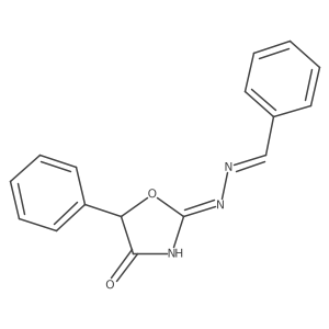Benzaldehyde, 2-(4,5-dihydro-4-oxo-5-phenyl-2-oxazolyl)hydrazone Structure