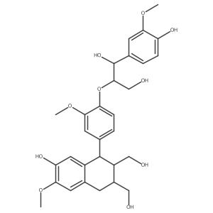 (1S,2R,3R)-1,2,3,4-Tetrahydro-7-hydroxy-1-[4-[2-hydroxy-2-(4-hydroxy-3-methoxyphenyl)-1-(hydroxymethyl)ethoxy]-3-methoxyphenyl]-6-methoxy-2,3-naphthalenedimethanol结构式