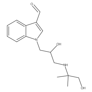 1-{2-hydroxy-3-[(1-hydroxy-2-methylpropan-2-yl)amino]propyl}-1H-indole-3-carbaldehyde结构式