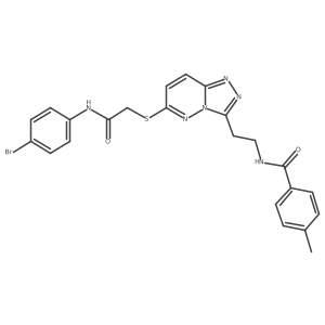 N-(2-(6-((2-((4-bromophenyl)amino)-2-oxoethyl)thio)-[1,2,4]triazolo[4,3-b]pyridazin-3-yl)ethyl)-4-methylbenzamide结构式
